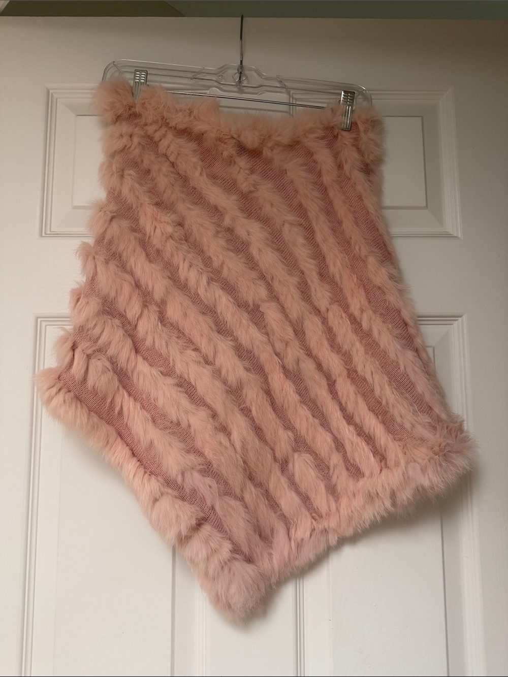 Soft Pink Faux Fur Poncho